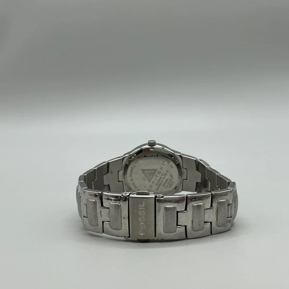 Fossil Arkitekt FS-3028 Womens Watch 35mm Gray Dial Stainless New Battery 8